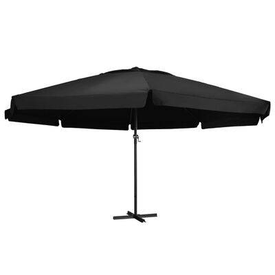 Parasol Zwart met voet 5mØ